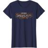 imageStar Wars Skeleton Crew Distressed Metal Title Logo TShirtNavy Blue