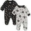 imageAmazon Essentials Disney  Marvel  Star Wars Unisex Babies and Toddlers SnugFit Cotton Footed Pajamas MultipacksStar Wars Tiny Trooper