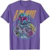 imageStar Wars Boba Fett Neon Blaster Vintage Disney TShirtPurple Heather