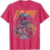 imageStar Wars Boba Fett Neon Blaster Vintage Disney TShirtRed Heather