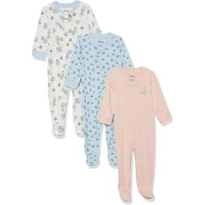imageAmazon Essentials Disney  Marvel  Star Wars Unisex Babies and Toddlers SnugFit Cotton Footed Pajamas MultipacksAlice Tea Party