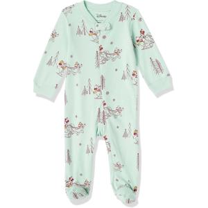 imageAmazon Essentials Disney  Marvel  Star Wars Unisex Babies and Toddlers SnugFit Cotton Footed Pajamas MultipacksMickey Winter  Sleep  Play