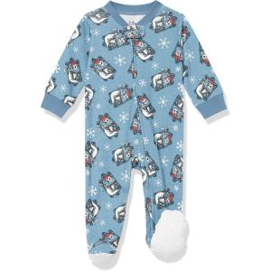 imageAmazon Essentials Disney  Marvel  Star Wars Unisex Babies and Toddlers SnugFit Cotton Footed Pajamas MultipacksNightmare Santa Jack  Sleep  Play