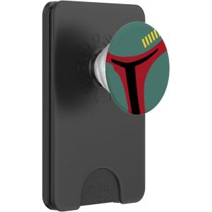imageStar Wars Boba Fett Helmet PopSockets Adhesive PopGripMagnetic PopWallet