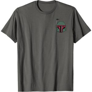 imageStar Wars Boba Fett Left Chest Graphic TShirt TShirtAsphalt Grey