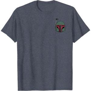 imageStar Wars Boba Fett Left Chest Graphic TShirt TShirtHeather Blue