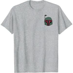 imageStar Wars Boba Fett Left Chest Graphic TShirt TShirtHeather Grey