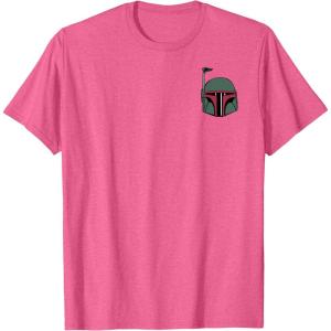 imageStar Wars Boba Fett Left Chest Graphic TShirt TShirtPink Heather