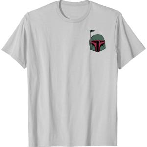 imageStar Wars Boba Fett Left Chest Graphic TShirt TShirtSilver Grey