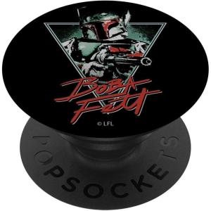 imageStar Wars Boba Fett Take Aim Splatter Triangle PopSockets MagSafe PopGrip for iPhoneStandard