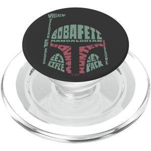 imageStar Wars Boba Fett Word Filled Helmet PopSockets MagSafe PopGrip for iPhoneMagSafe