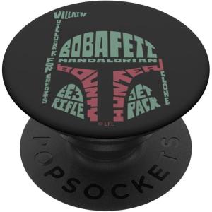 imageStar Wars Boba Fett Word Filled Helmet PopSockets MagSafe PopGrip for iPhoneStandard