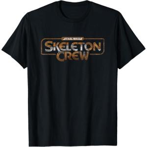imageStar Wars Skeleton Crew Distressed Metal Title Logo TShirtBlack