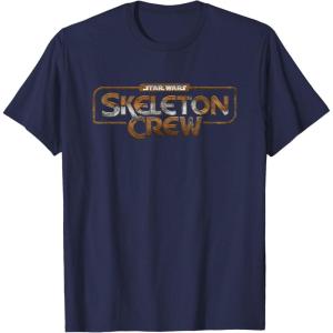 imageStar Wars Skeleton Crew Distressed Metal Title Logo TShirtNavy Blue
