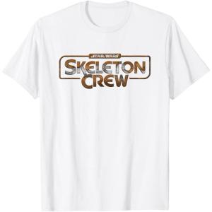 imageStar Wars Skeleton Crew Distressed Metal Title Logo TShirtWhite