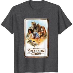 imageStar Wars Skeleton Crew Retro Golden Frame Poster TShirtDark Heather Grey