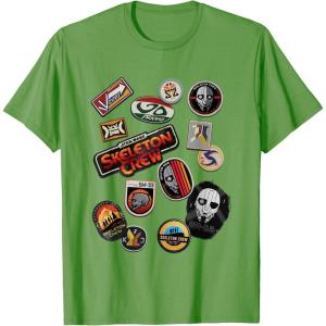 imageStar Wars Skeleton Crew Vintage Character Patches TShirtGrass Green