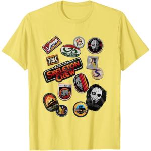 imageStar Wars Skeleton Crew Vintage Character Patches TShirtLemon Yellow
