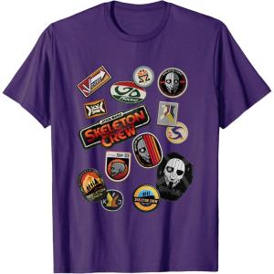 imageStar Wars Skeleton Crew Vintage Character Patches TShirtPurple