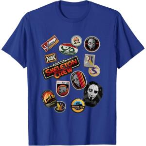 imageStar Wars Skeleton Crew Vintage Character Patches TShirtRoyal Blue