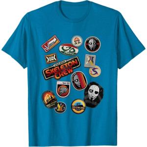 imageStar Wars Skeleton Crew Vintage Character Patches TShirtSapphire Blue