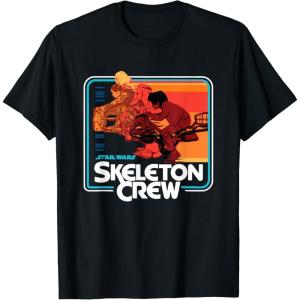 imageStar Wars Skeleton Crew Vintage Sunset Speeders TShirtBlack