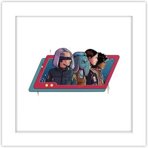 imageTrends International Gallery Pops Star Wars Skeleton Crew  Group Illustrated Badge Wall Art 12quot x 12quot Gallery Pops Wall Art Unframed VersionWhite Framed Version