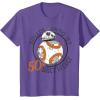 imageStar Wars BB8 Rollin Into My 50th Birthday Portrait TShirtPurple Heather