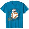 imageStar Wars BB8 Rollin Into My 50th Birthday Portrait TShirtSapphire Blue