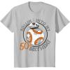 imageStar Wars BB8 Rollin Into My 50th Birthday Portrait TShirtSilver Grey