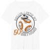 imageStar Wars BB8 Rollin Into My 50th Birthday Portrait TShirtWhite