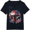 imageStar Wars Boba Fett Floral Print Helmet Graphic TShirt TShirtBlack