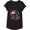 imageStar Wars Boba Fett Floral Print Helmet Graphic TShirt TShirtBlack