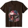 imageStar Wars Boba Fett Floral Print Helmet Graphic TShirt TShirtBrown