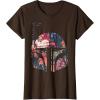 imageStar Wars Boba Fett Floral Print Helmet Graphic TShirt TShirtBrown