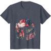 imageStar Wars Boba Fett Floral Print Helmet Graphic TShirt TShirtHeather Blue