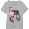 imageStar Wars Boba Fett Floral Print Helmet Graphic TShirt TShirtHeather Grey