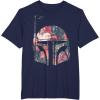 imageStar Wars Boba Fett Floral Print Helmet Graphic TShirt TShirtNavy Blue