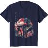 imageStar Wars Boba Fett Floral Print Helmet Graphic TShirt TShirtNavy Blue