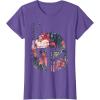 imageStar Wars Boba Fett Floral Print Helmet Graphic TShirt TShirtPurple Heather