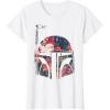 imageStar Wars Boba Fett Floral Print Helmet Graphic TShirt TShirtWhite
