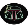 imageStar Wars Boba Fett Neon Line Art Helmet PopSockets MagSafe PopGrip for iPhoneStandard