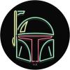 imageStar Wars Boba Fett Neon Line Art Helmet PopSockets MagSafe PopGrip for iPhoneStandard