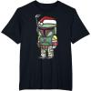 imageStar Wars Boba Fett Santa Hat Cartoon Christmas TShirt TShirtBlack