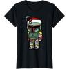 imageStar Wars Boba Fett Santa Hat Cartoon Christmas TShirt TShirtBlack