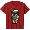 imageStar Wars Boba Fett Santa Hat Cartoon Christmas TShirt TShirtCranberry Red
