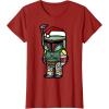 imageStar Wars Boba Fett Santa Hat Cartoon Christmas TShirt TShirtCranberry Red