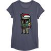 imageStar Wars Boba Fett Santa Hat Cartoon Christmas TShirt TShirtHeather Blue