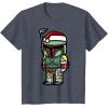 imageStar Wars Boba Fett Santa Hat Cartoon Christmas TShirt TShirtHeather Blue