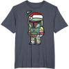 imageStar Wars Boba Fett Santa Hat Cartoon Christmas TShirt TShirtHeather Blue